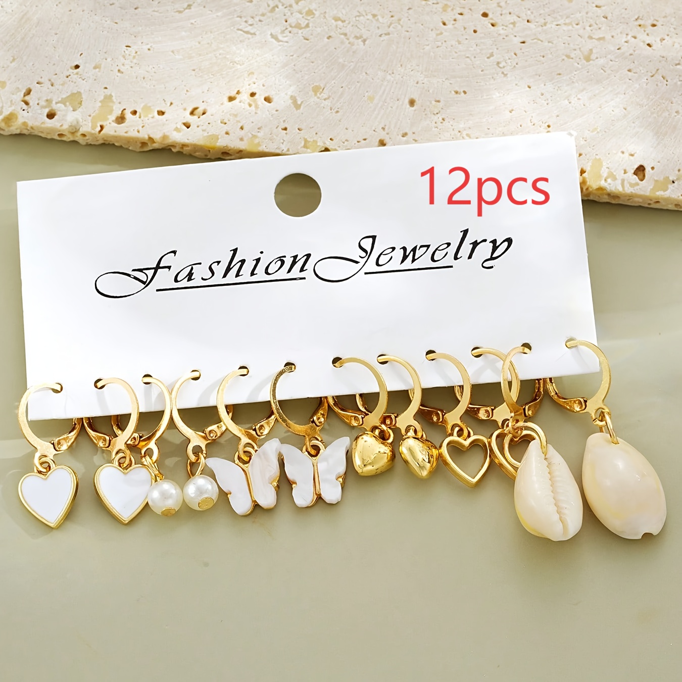 48pcs Cute Multi-Shape Earring Set, Unique Dangle Designs